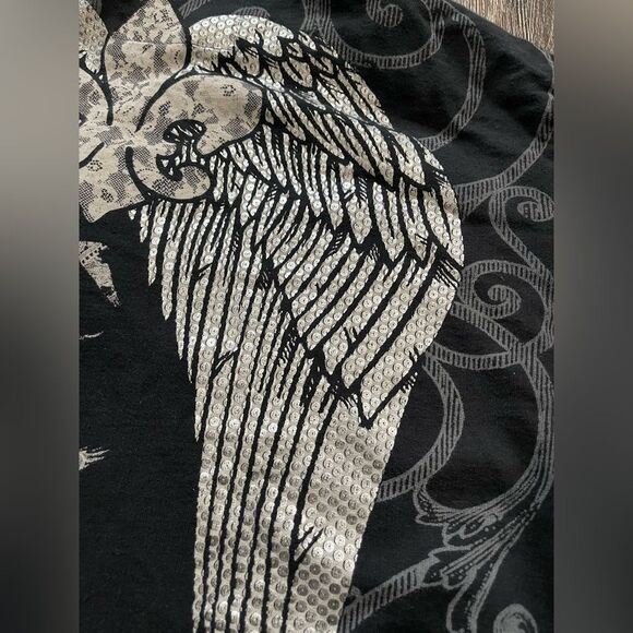 Vintage Torrid Born Famous Couture Hoodie
Sequin Wings Rose Black Size Large - Picture 5 of 8
